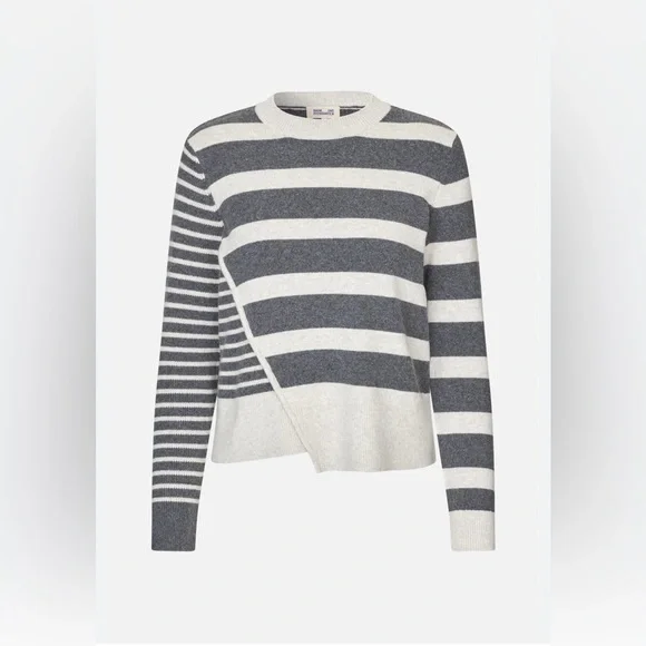 Baum und pferdgarten horizontal strip grey wool crew neck sweater size M - Picture 1 of 6